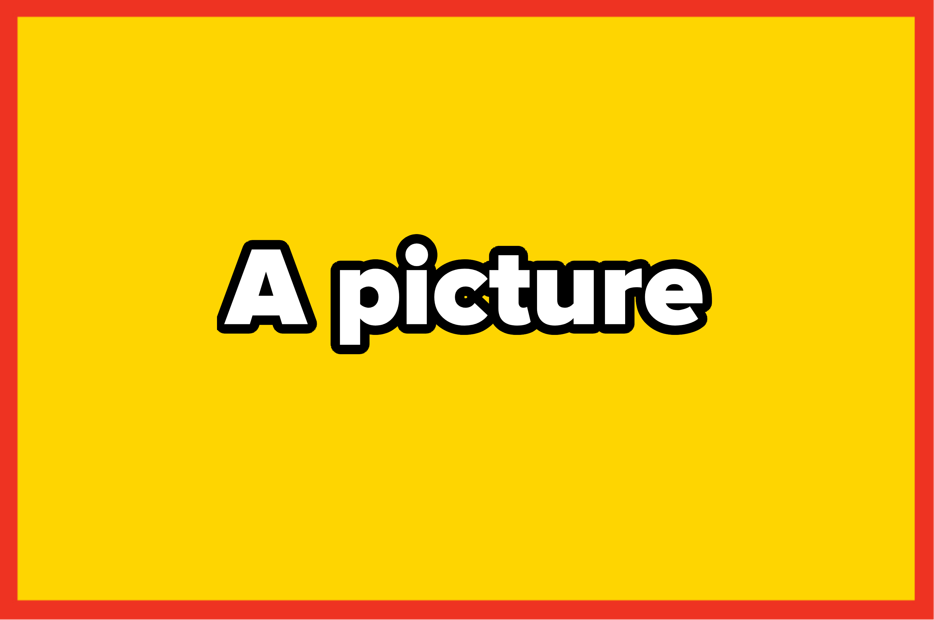 A solid yellow rectangle bordered by a red frame. No text or persons are depicted in the image