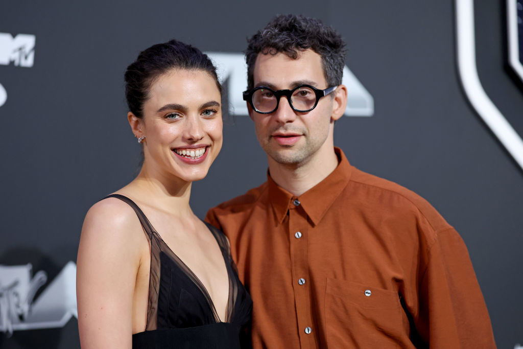 Margaret Qualley and Jack Antonoff close up