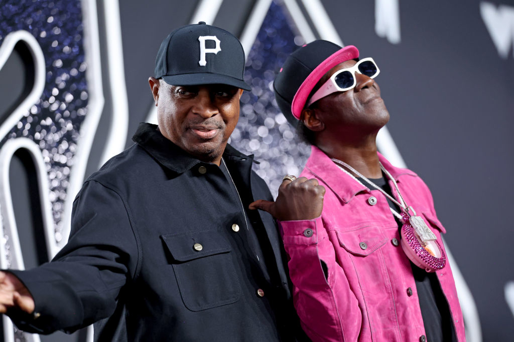 Chuck D and Flavor Flav close up