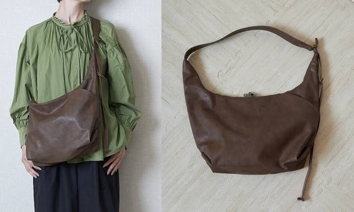 新品 タグ付き BEARDSLEY 饒舌 トープ レザーボディバッグ