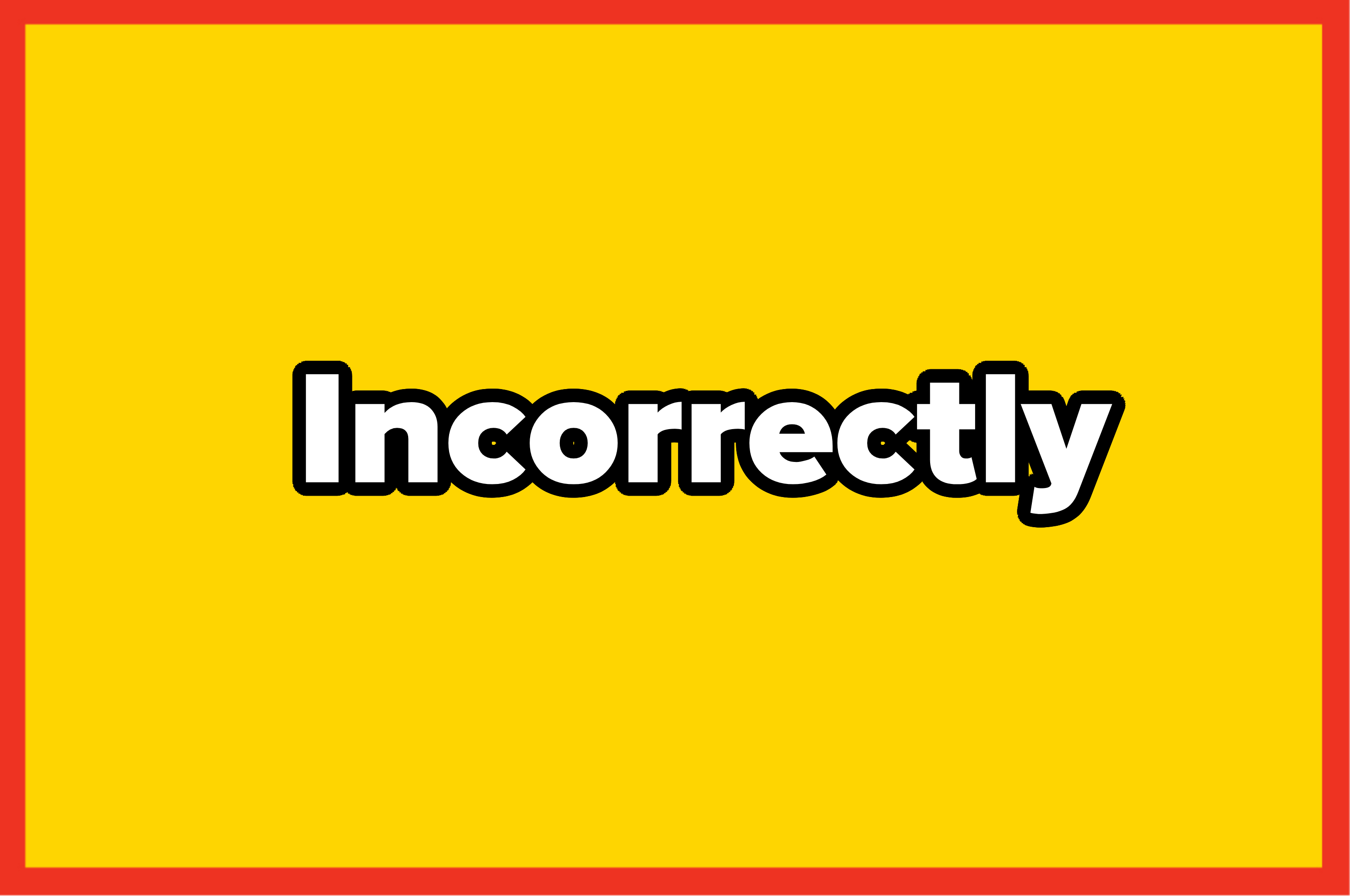 A bright yellow rectangle with a red border is shown. No text or identifiable subjects are present in the image