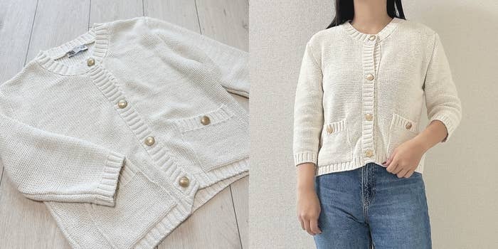 ZARAのおすすめトップス「プレーンニット カーディガン」