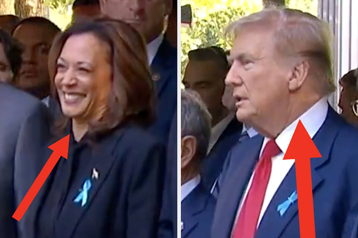 Donald Trump and Kamala Harris during a debate; inset of a Trump tweet stating “People are saying BIG WIN tonight!” with engagement statistics shown