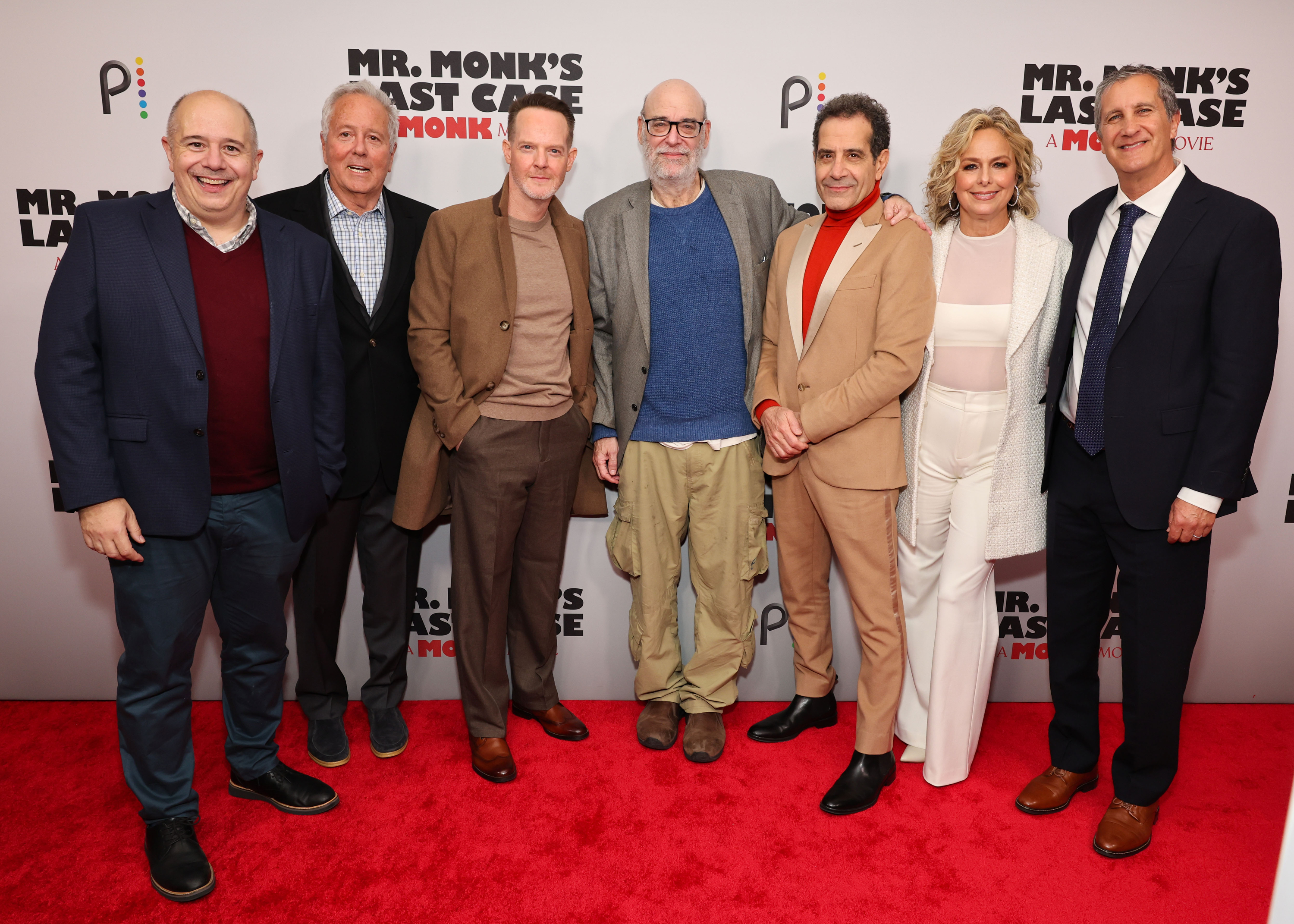 Group photo on the red carpet for "Mr. Monk's Last Case."