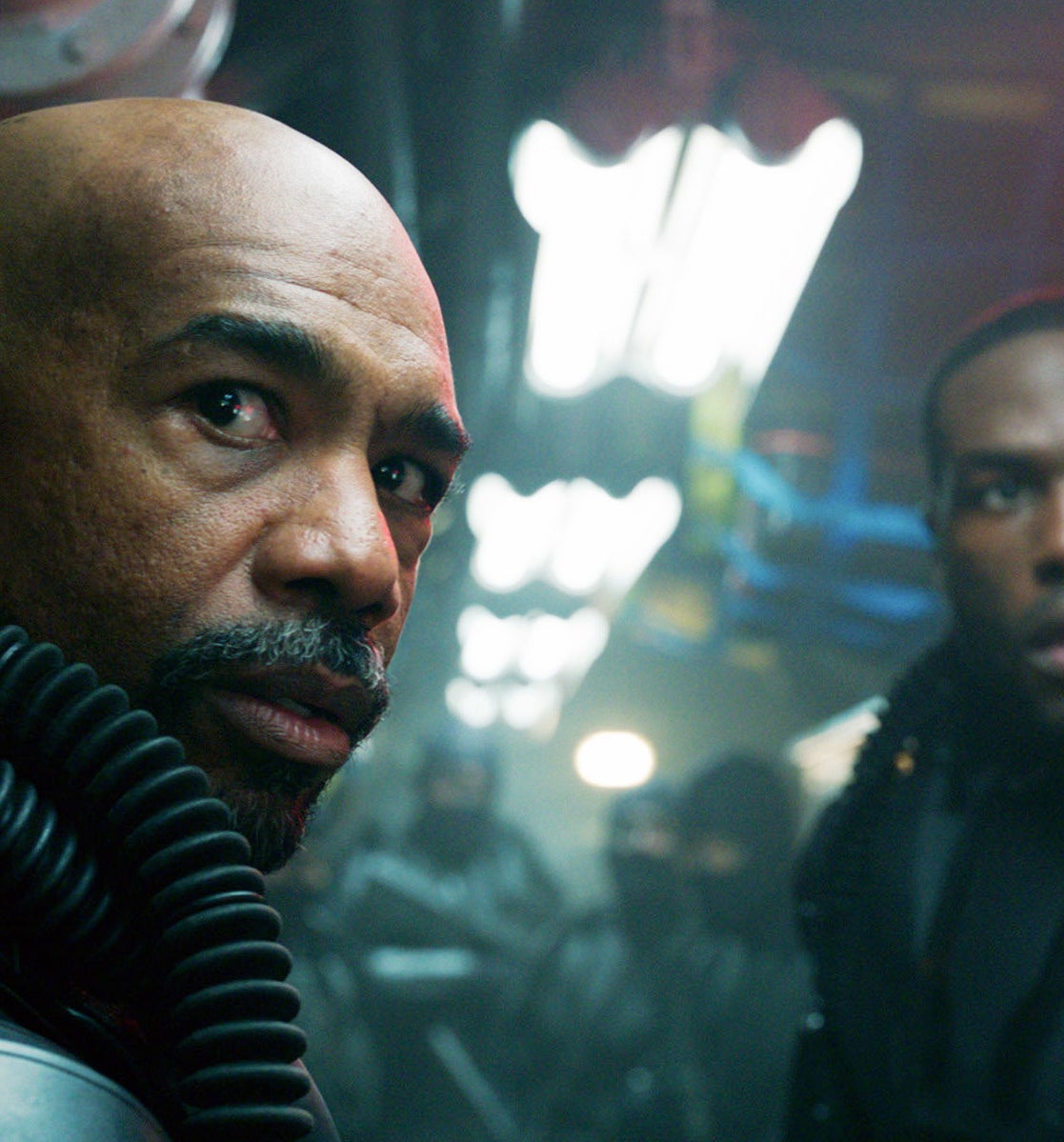 Michael Beach and Yahya Abdul-Mateen II in &quot;Aquaman&quot;