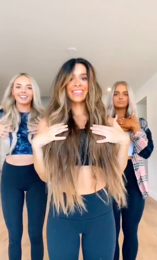Miranda McWhorter, Camille Munday, and Taylor Frankie Paul in a TikTok video.