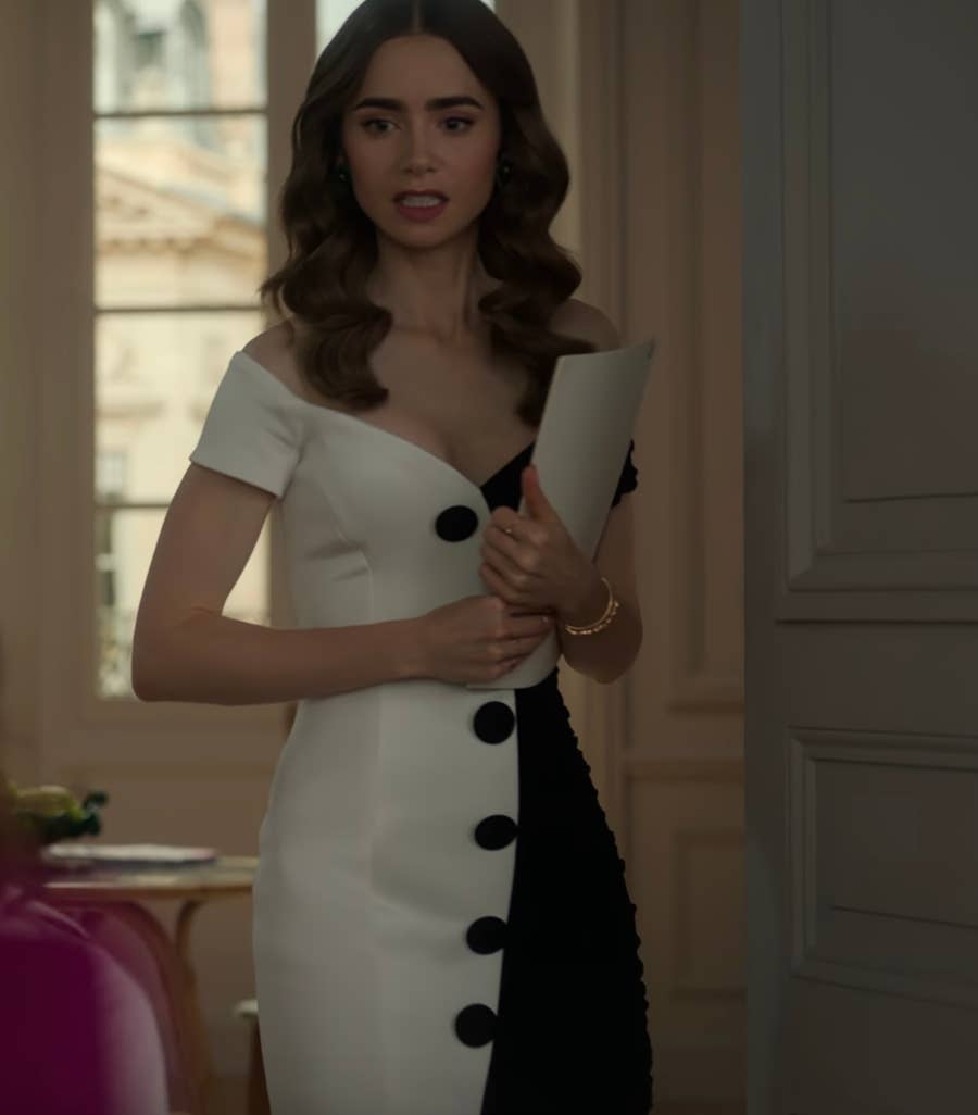 emily in paris engagement party dress WornOnTV: Camille's white off shoulder gathered mini dress on Emily in Paris | Camille Razat