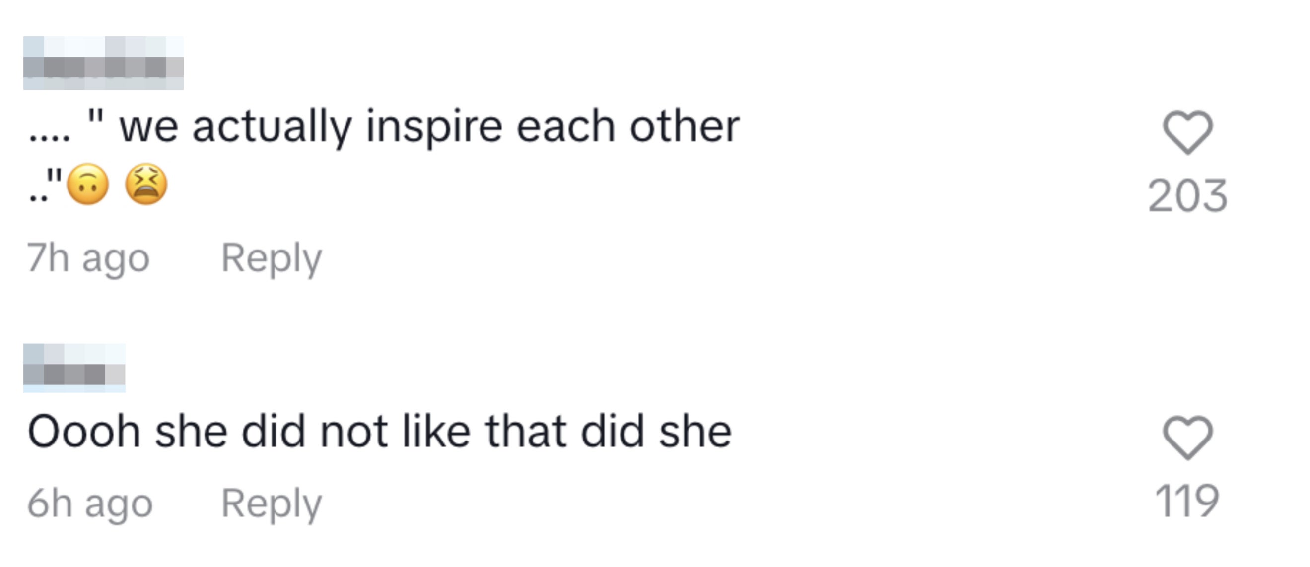 TikTok comments discussing Rita Ora's comments about Taika Waititi