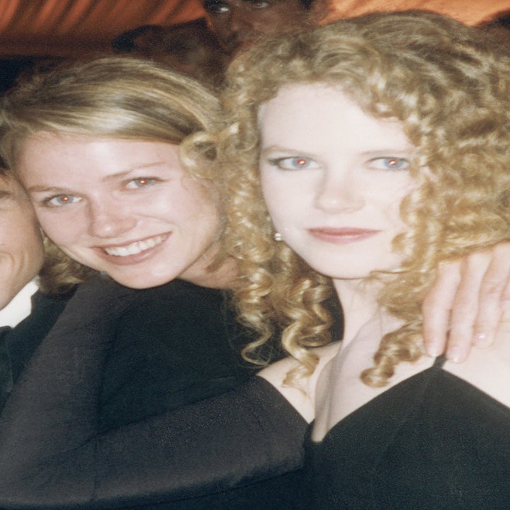 Tom Cruise, Nicole Kidman, and Naomi Watts pose for a photo at a formal event, all dressed in elegant evening wear