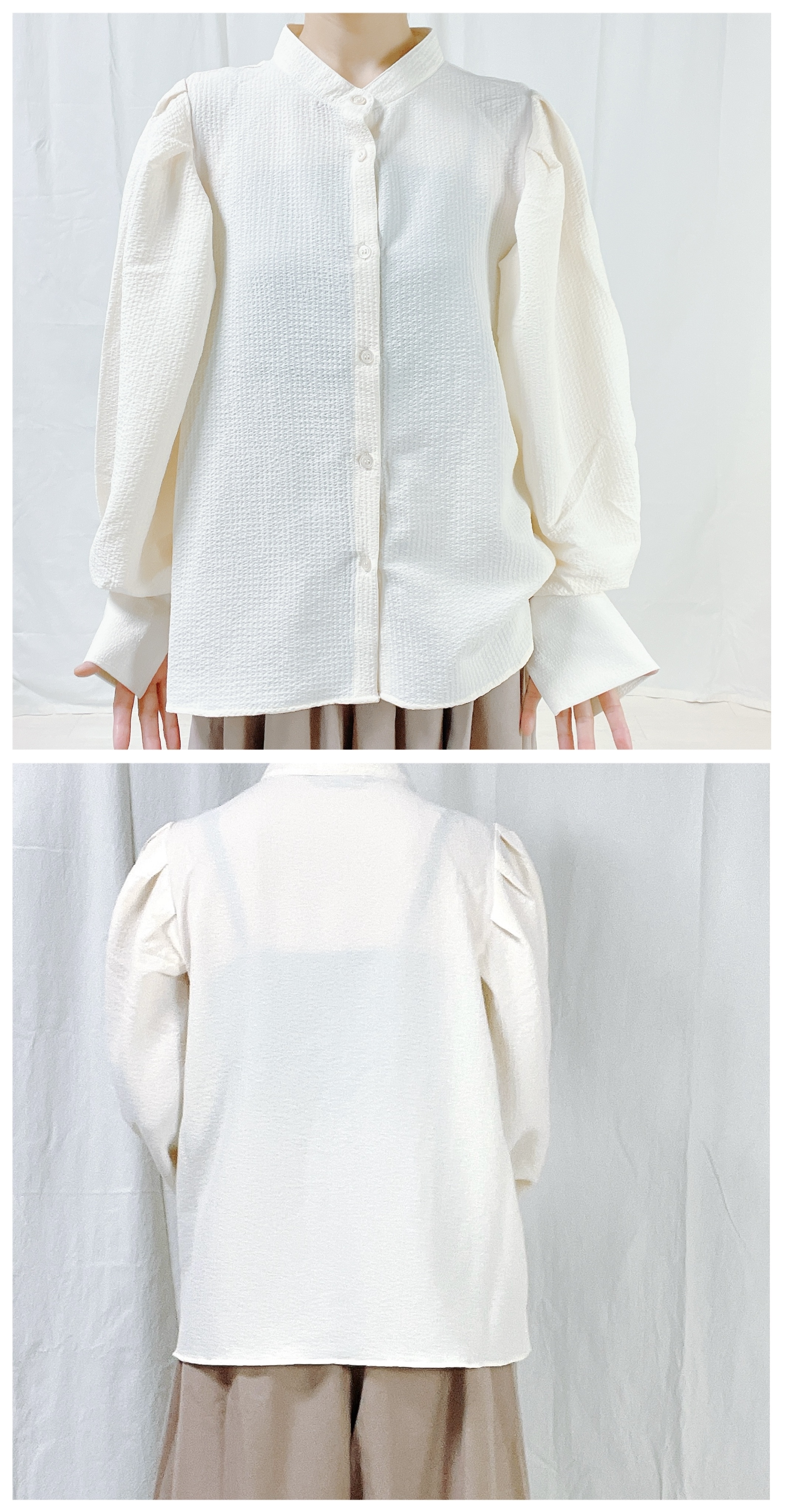 しまむらのおすすめファッションアイテム「ソデタックブラウスナガ」