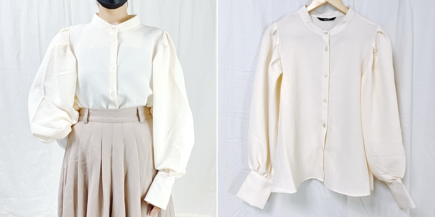 しまむらのおすすめファッションアイテム「ソデタックブラウスナガ」