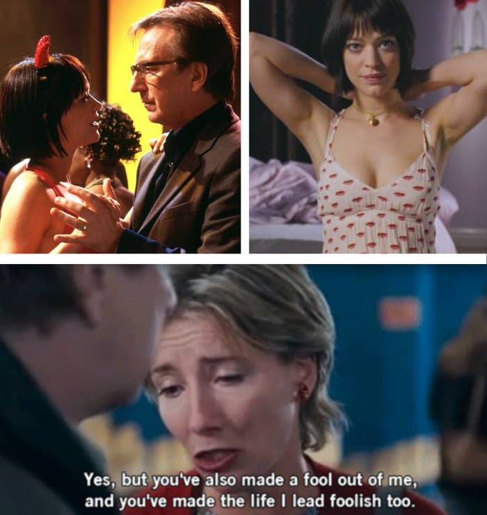 Alan Rickman, Emma Thompson, and Heike Makatsch in "Love Actually"