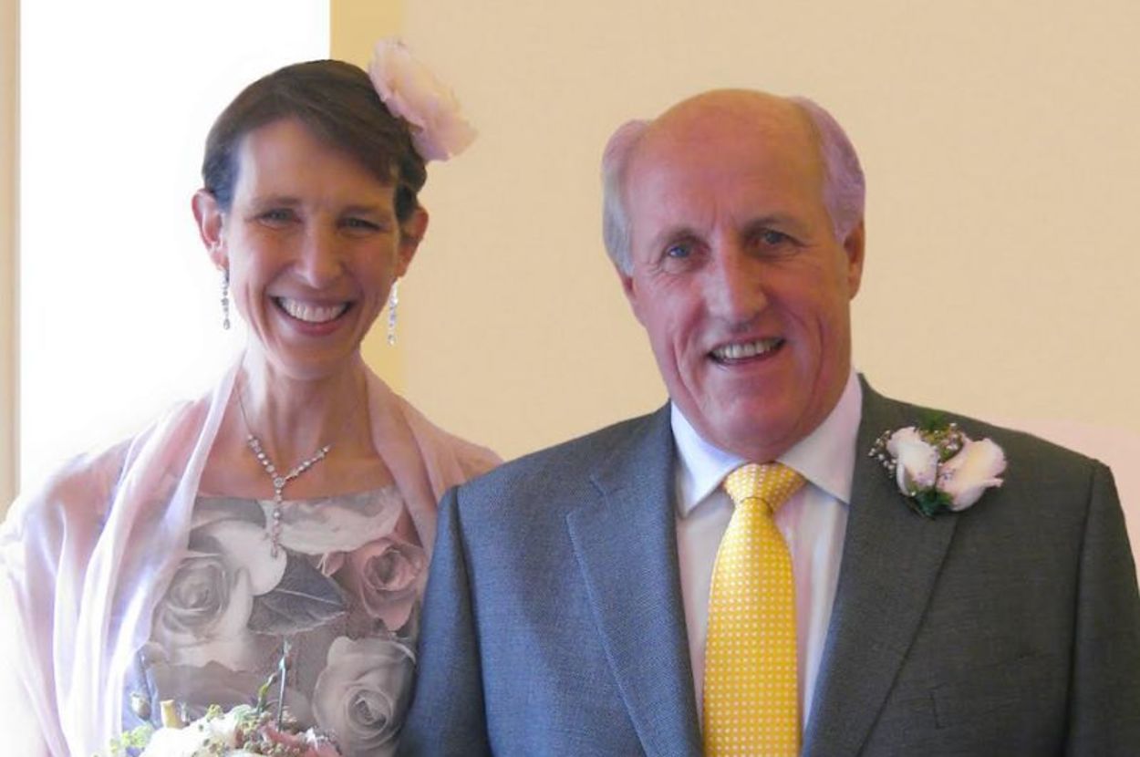 The author and her late husband, Simon, on their wedding day.