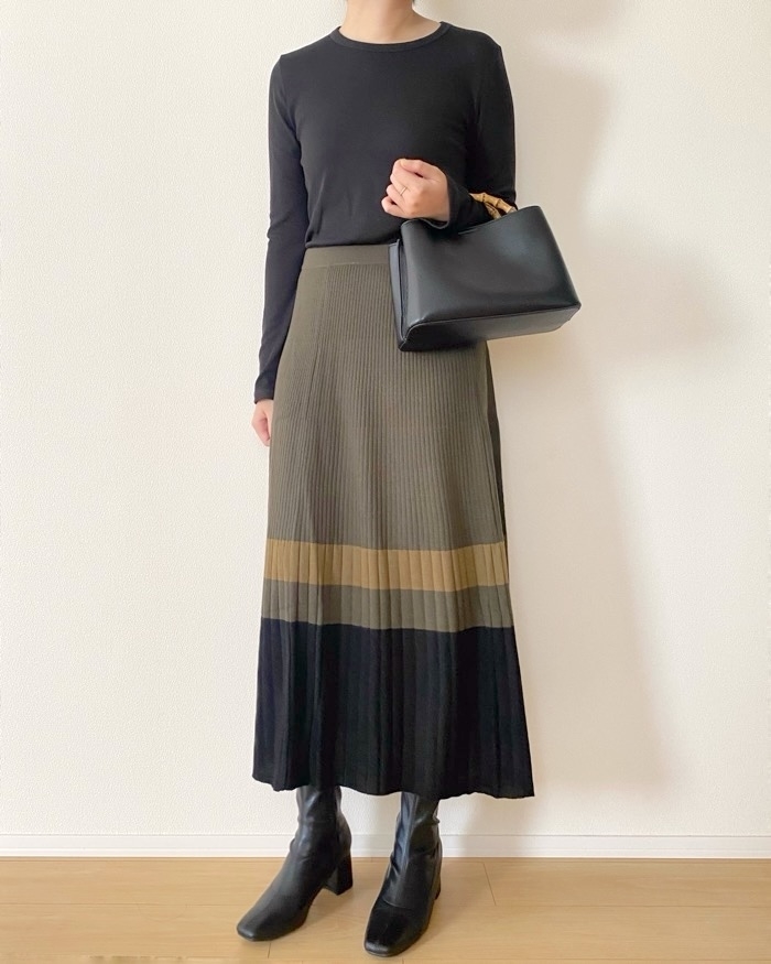 UNIQLO ユニクロ ウールフレアスカート【S】グレー 秋冬 シック