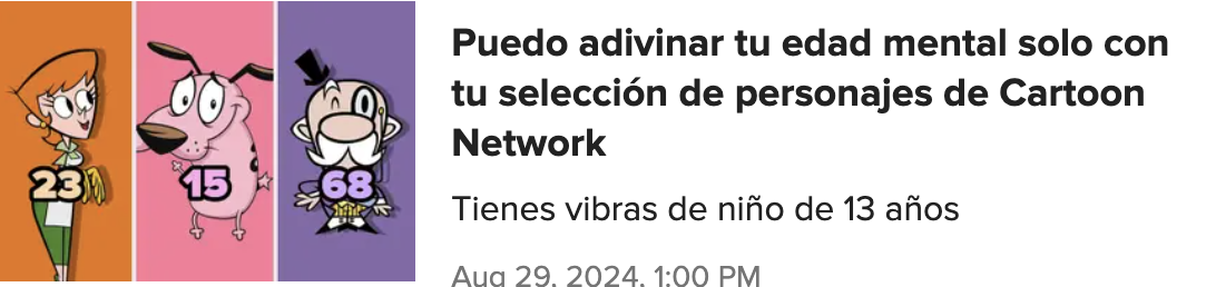 Puedo adivinar tu edad mental solo con tu selección de personajes de Cartoon Network. Tienes vibras de niño de 13 años