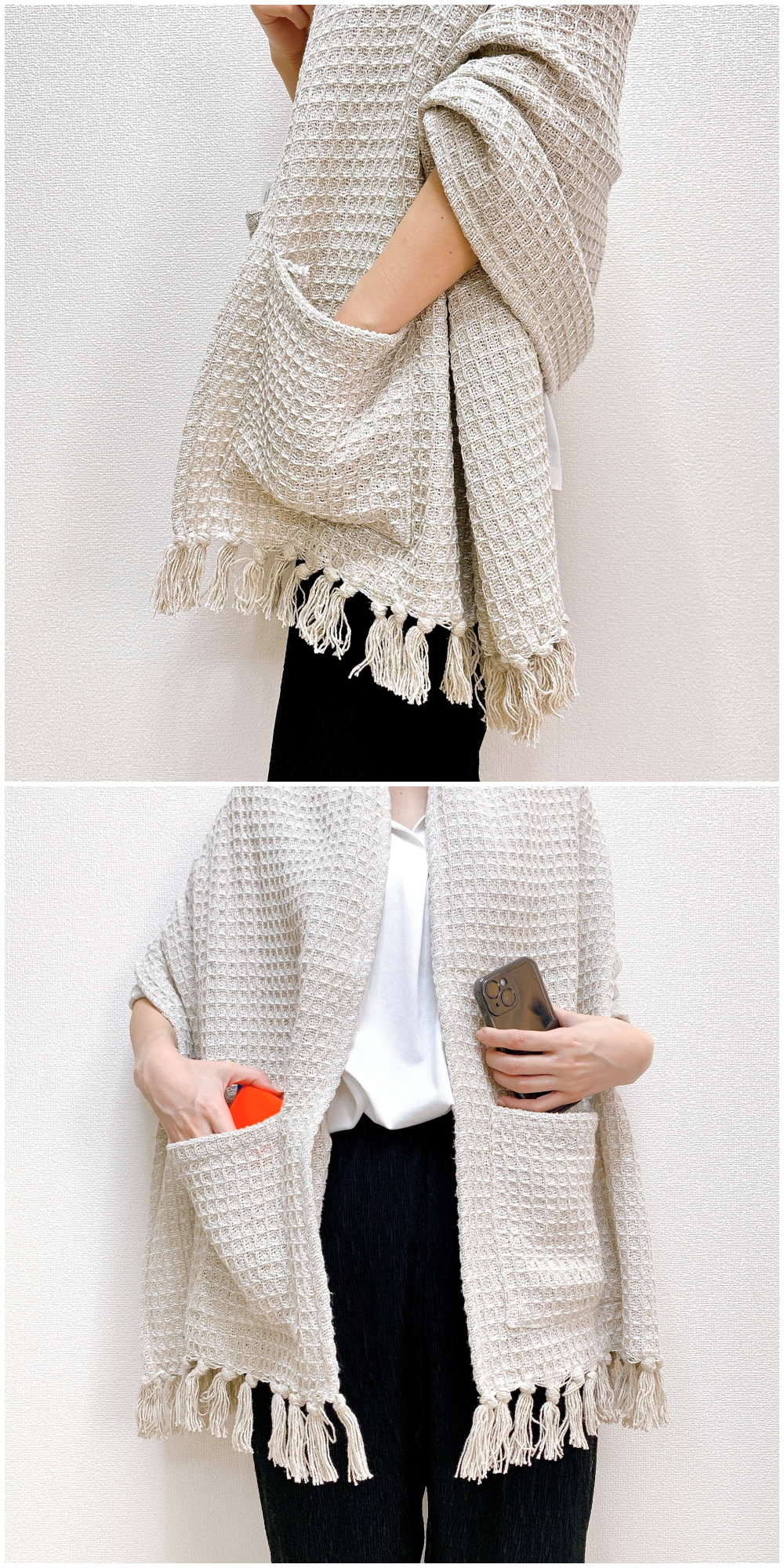 3COINS(スリーコインズ)のおすすめ便利グッズ「《2WAY》ワッフルストールブランケット」