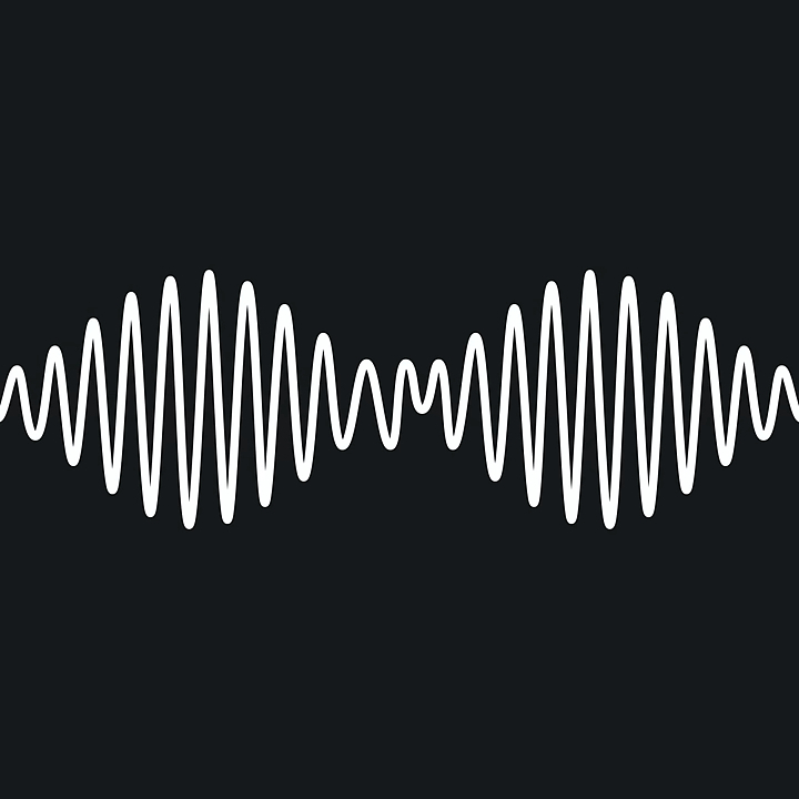 A visual representation of an audio waveform with peaks and troughs against a dark background. The waveform is symmetrical and repetitive