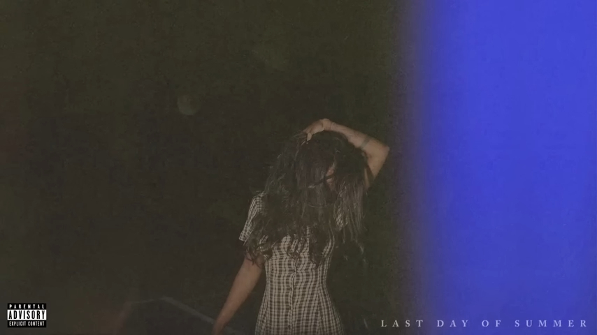 Summer Walker on the album cover for "Last Day of Summer," her head tilted and hand in hair, in a checkered dress. Features a parental advisory warning