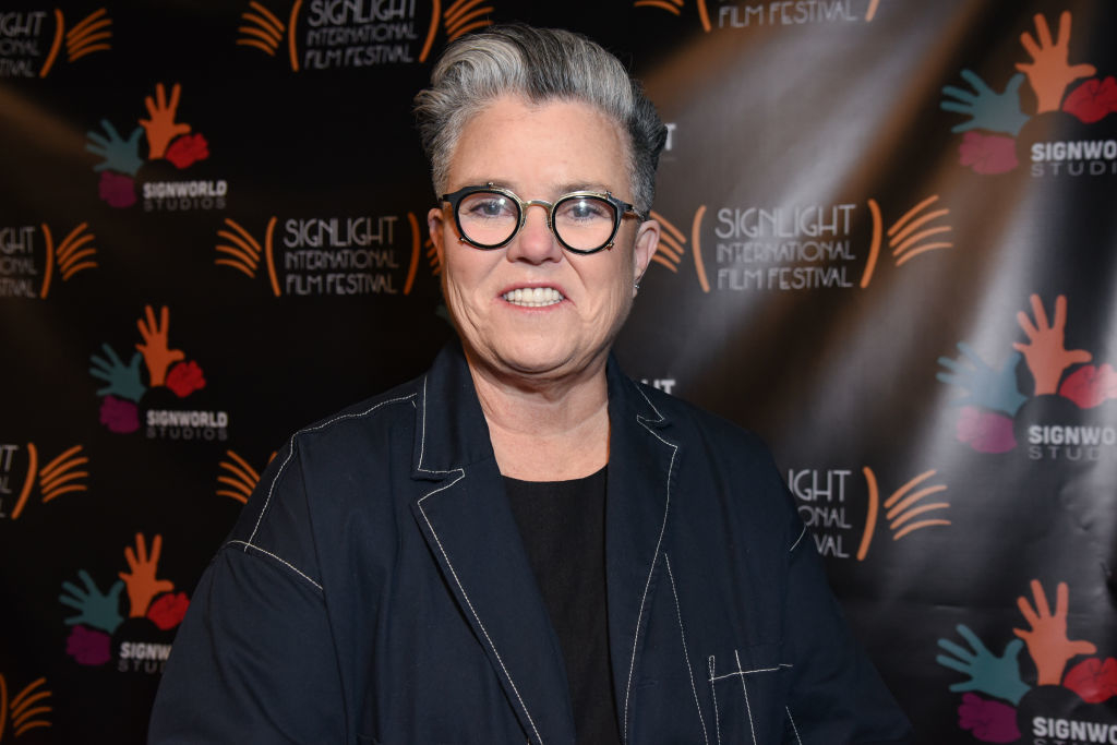 Rosie O'Donnell at the SignLight International Film Festival in stylish eyewear and a tailored jacket