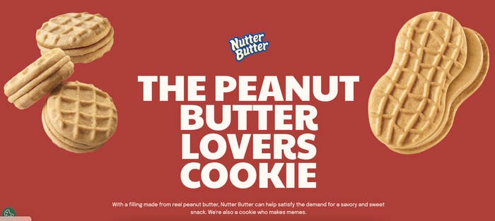 Nutter Butter cookies with a tagline "The Peanut Butter Lovers Cookie"