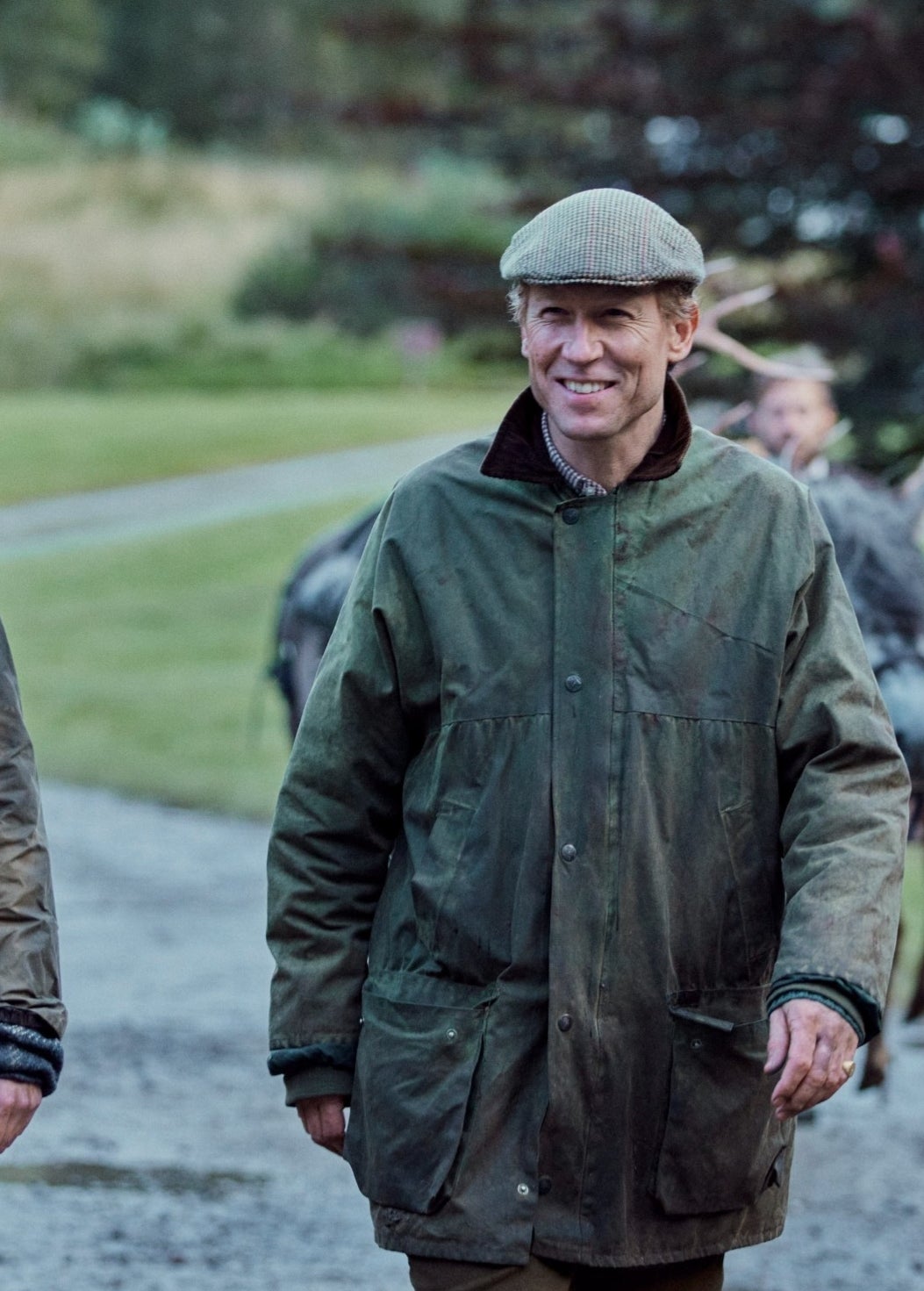 Emma Corrin as Princess Diana in hunting attire in "The Crown"