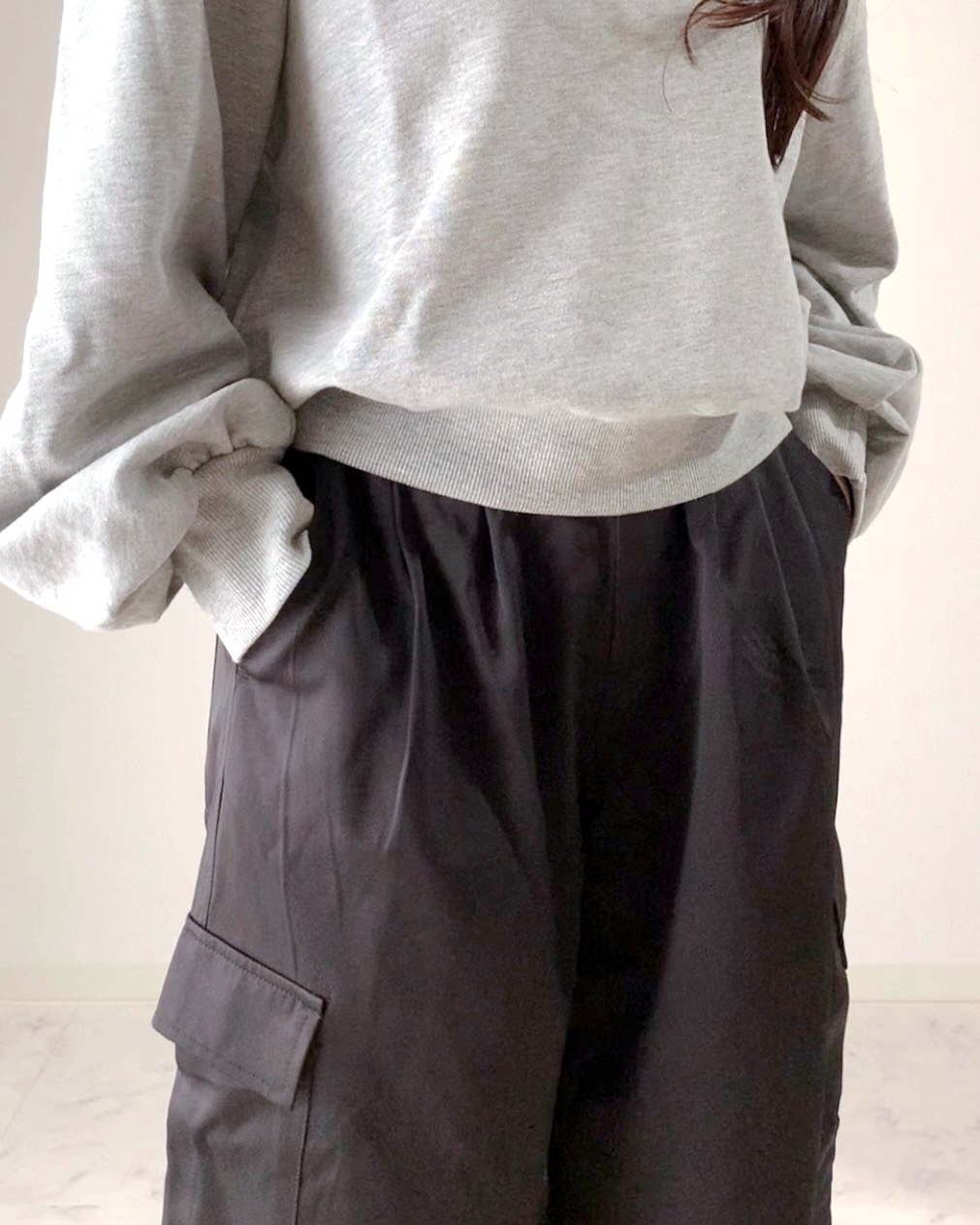 しまむらのおすすめファッションアイテム「MAN＊サテンカーゴパンツ」