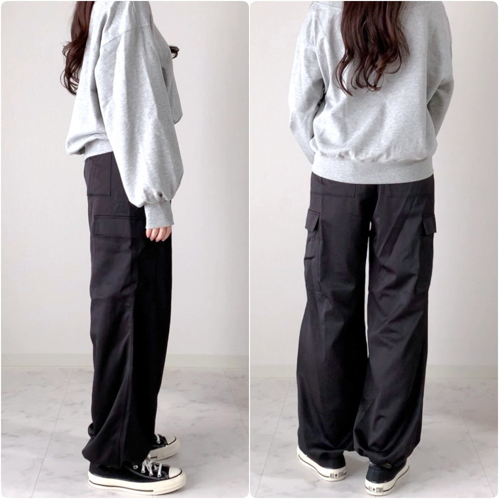 しまむらのおすすめファッションアイテム「MAN＊サテンカーゴパンツ」