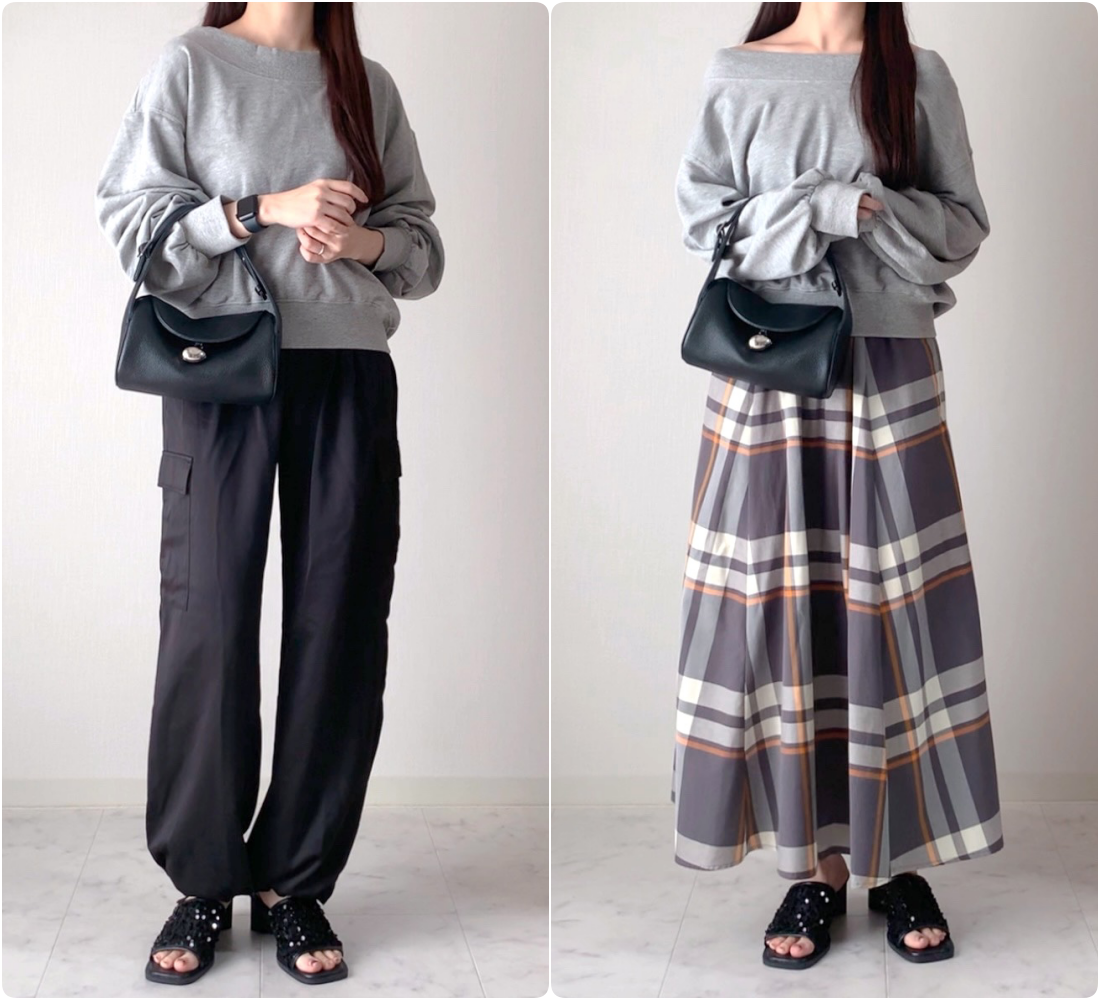 しまむらのおすすめファッションアイテム「TNKウラケオフショルTR」のコーディネート