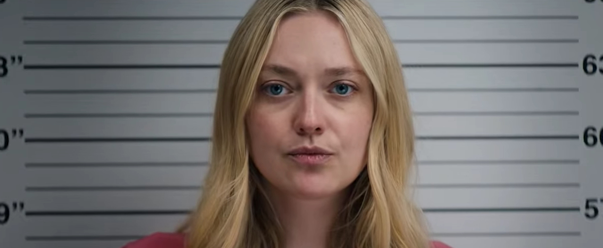 Abby Winbury gets a mugshot in Netflix's "The Perfect Couple"