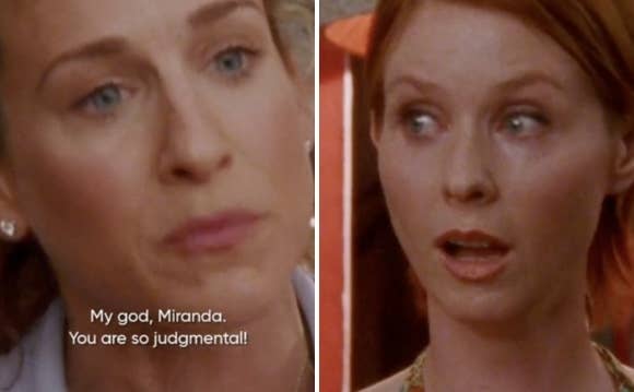 Sarah Jessica Parker and Cynthia Nixon in "Sex and the City"