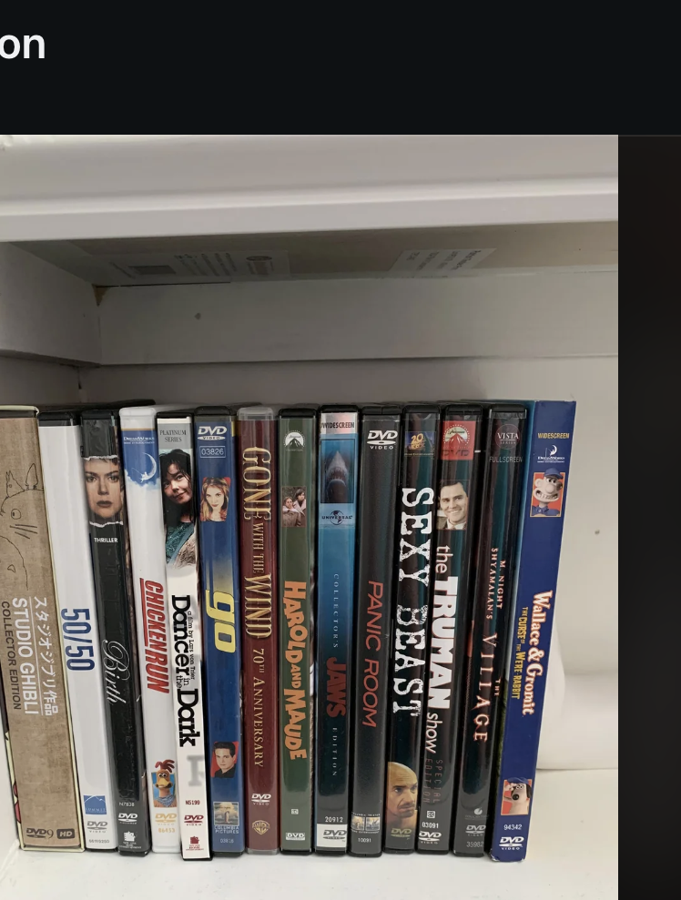 A Reddit post by u/dvdcollector69 titled "Rate my DVD collection" shows a photo of a row of DVDs on a shelf, including titles like "Frasier," "X-Men," and "Friends."