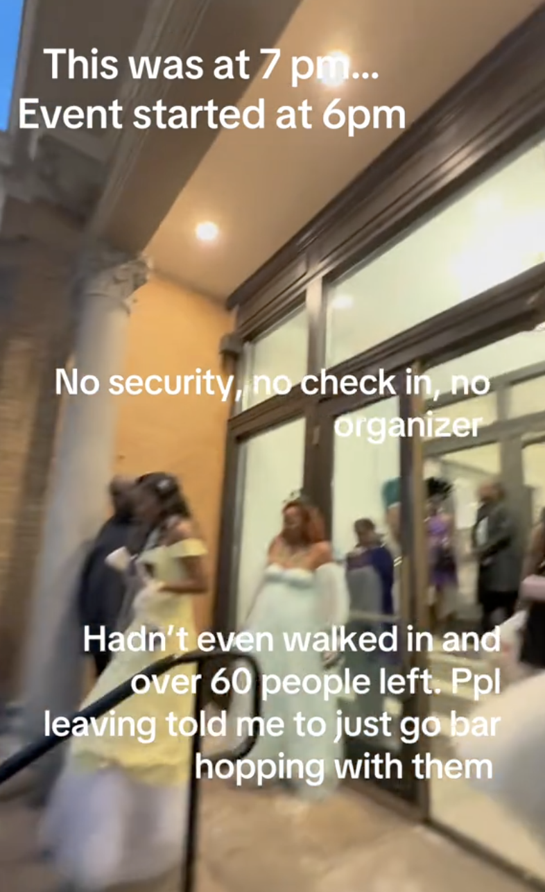 People leaving the event venue