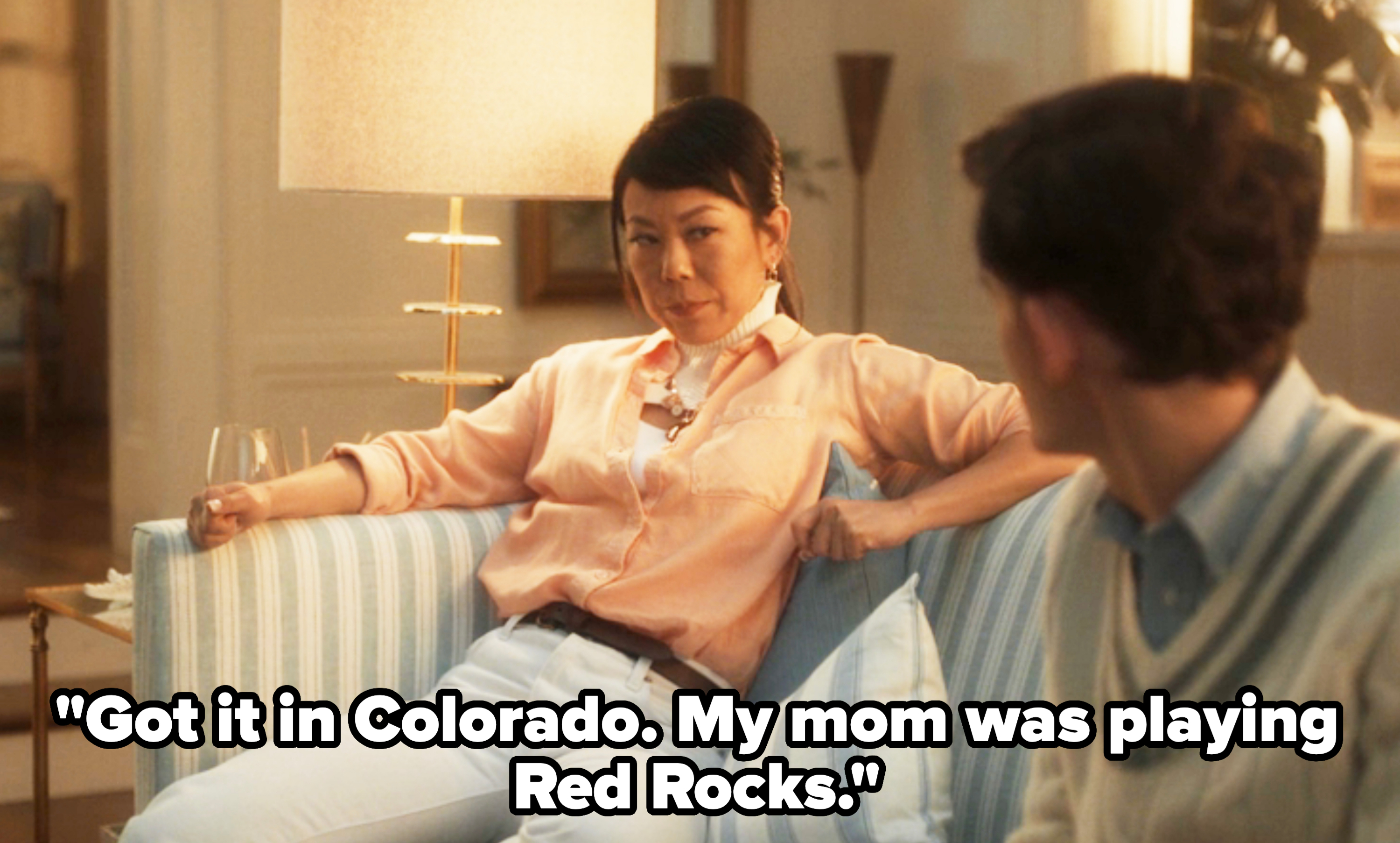 Alice telling Teen, "Got it in Colorado. My mom was playing Red Rocks"