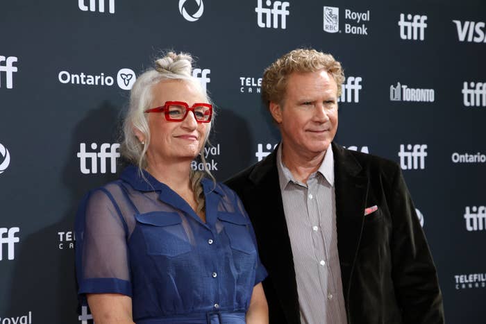 Harper Steele and Will Ferrell pose on the red carpet at TIFF
