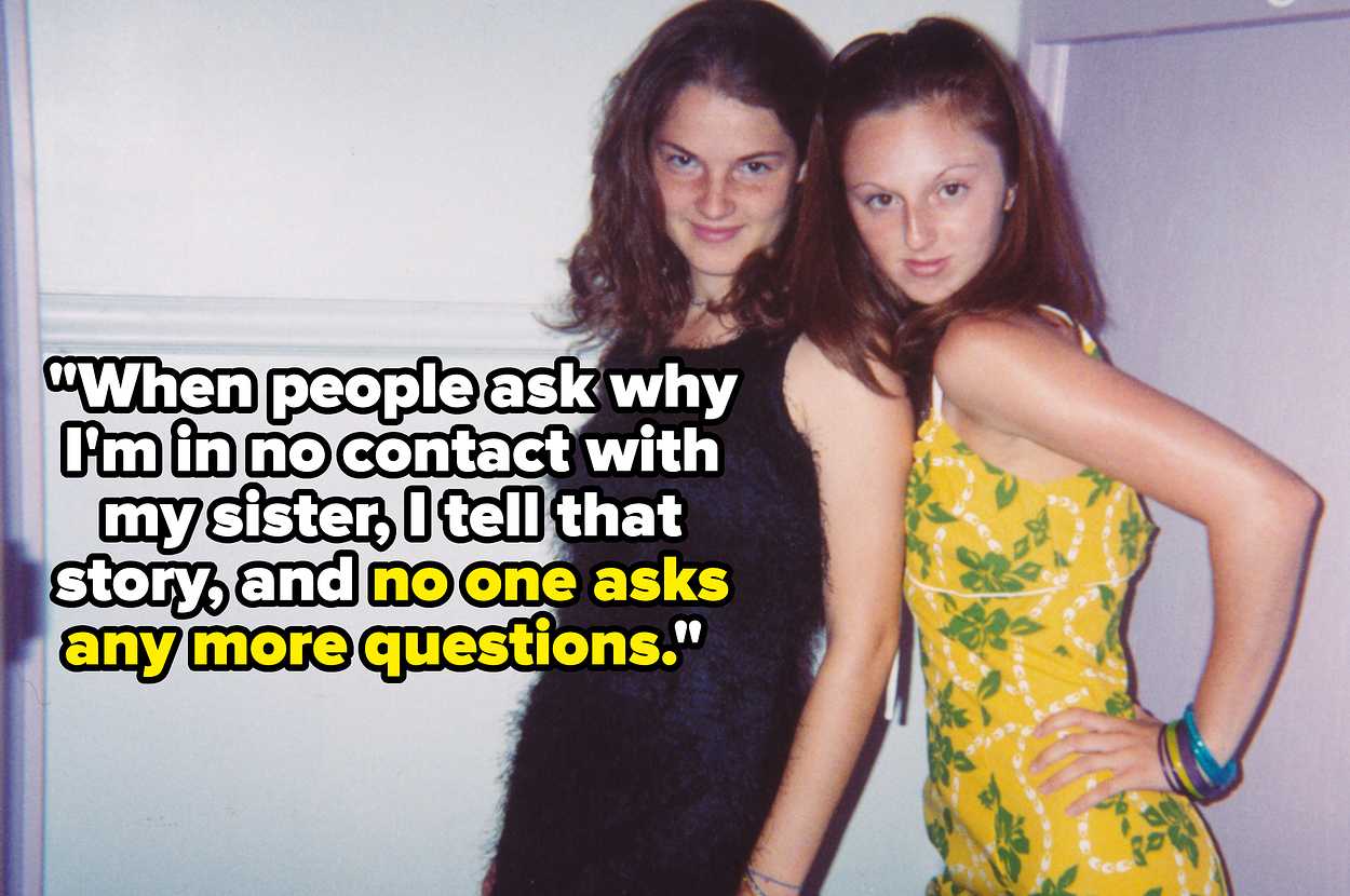 Two women posing in a casual setting with a caption over the image: "I didn't harbor many good feelings for her, but I knew she was dead to me ever since."