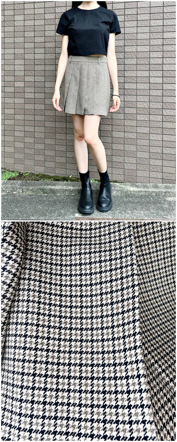 GUの「1990円スカート」が秋コーデに大活躍!レトロな千鳥柄が GUの「1990円スカート」が秋コーデに大活躍!レトロな千鳥柄が