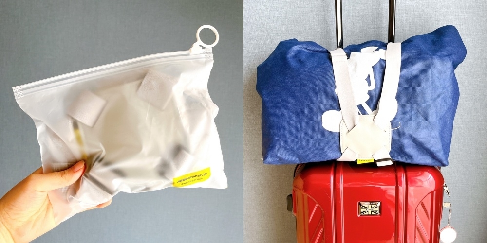 3COINSのオススメのグッズ「キャリーケースベルト／地球の歩き方」