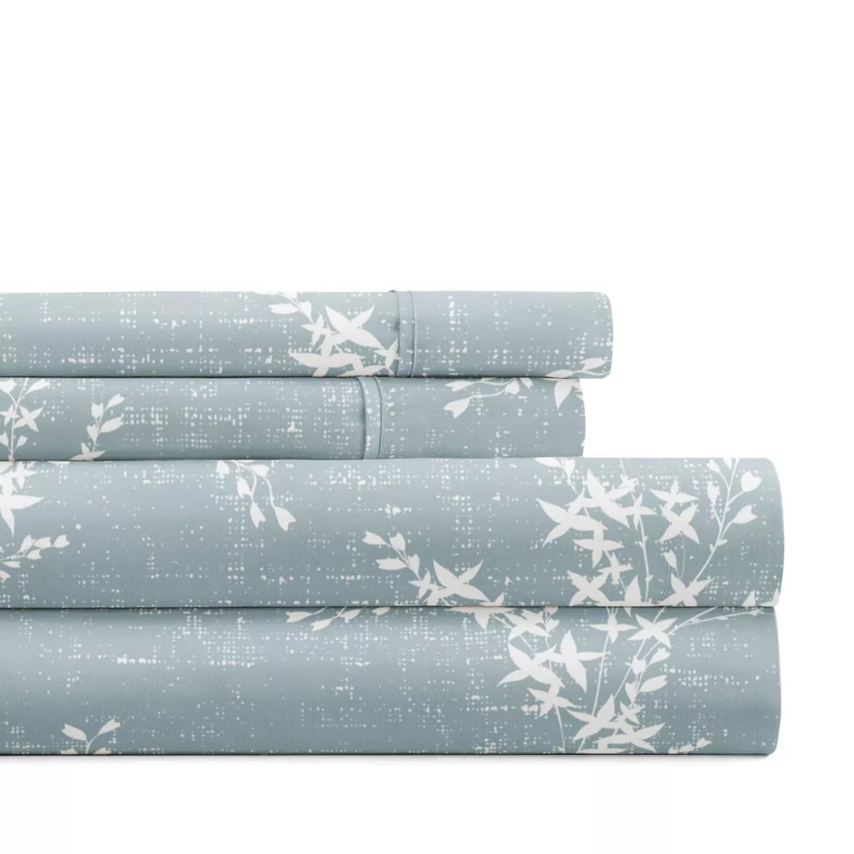 A neatly folded bluish  furniture  expanse  acceptable   with a achromatic  floral signifier   is displayed. The representation  is utilized  successful  an nonfiction  categorized arsenic  Shopping