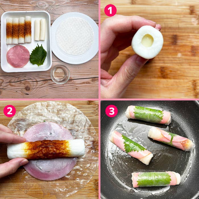 料理の手順を示す4コマ写真。