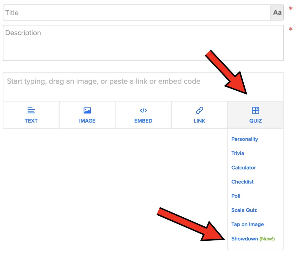 How To Make A BuzzFeed Showdown Quiz