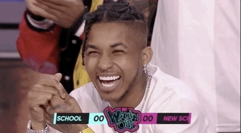 Rapper DDG laughing on the set of Wild 'N Out