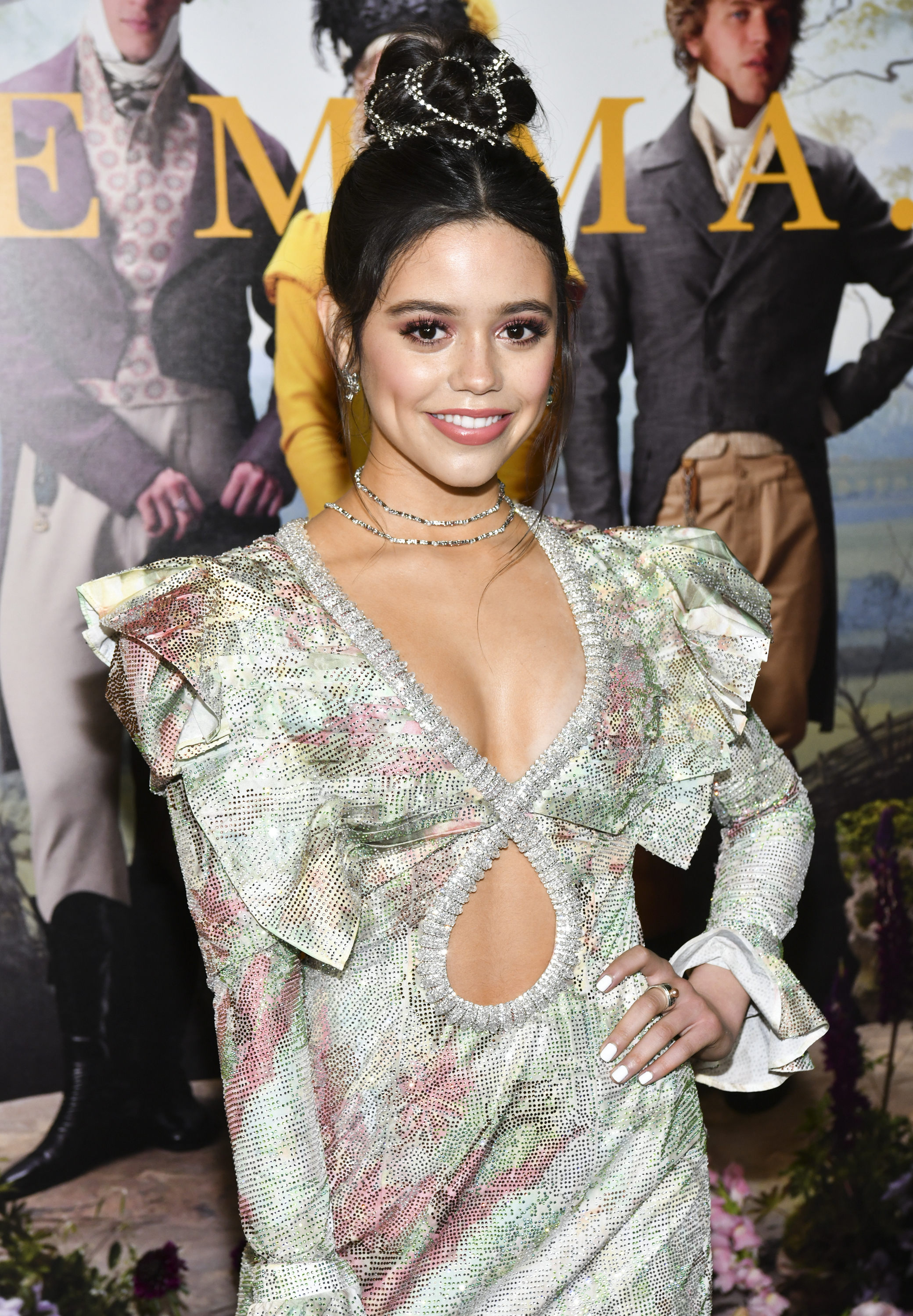 Jenna Ortega in a jewel-encrusted mini dress at the premiere of &quot;Emma&quot;