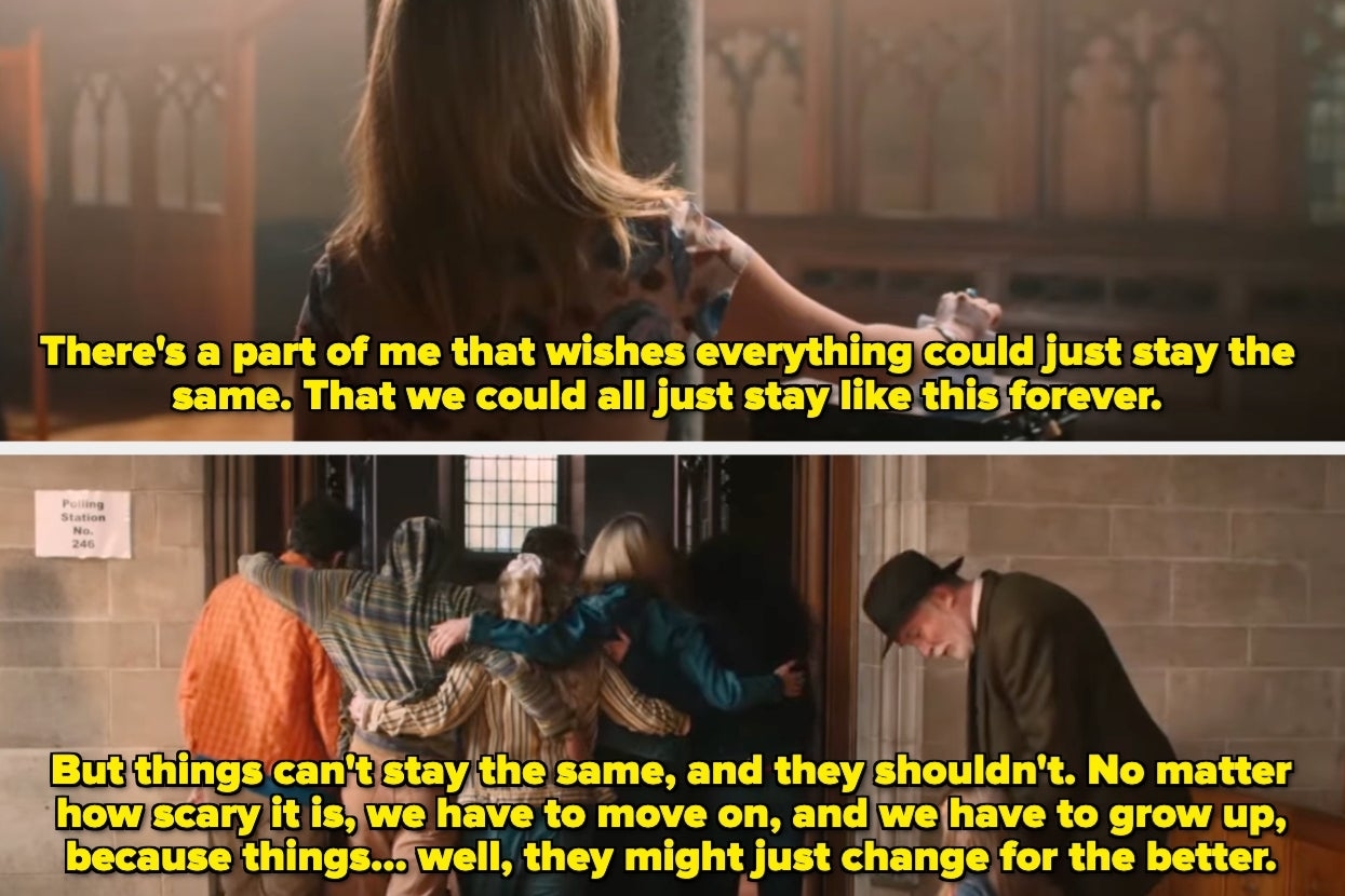 the final scenes of "derry girls" as they finish voting on the Good Friday agreement