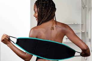 model using an exfoliating scrubber