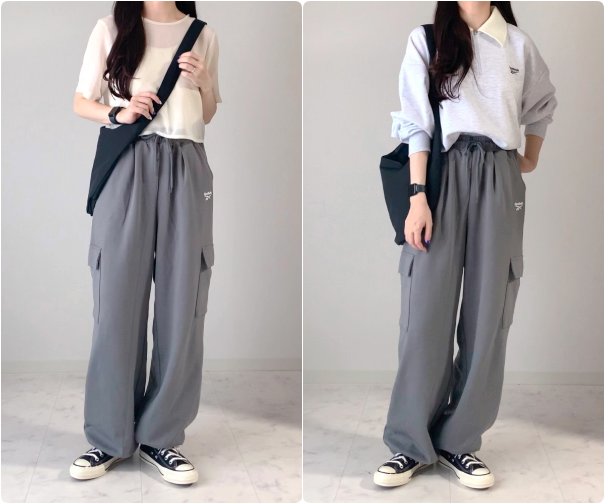 しまむらのおすすめファッションアイテム「RBダンボールカーゴP」のコーディネート