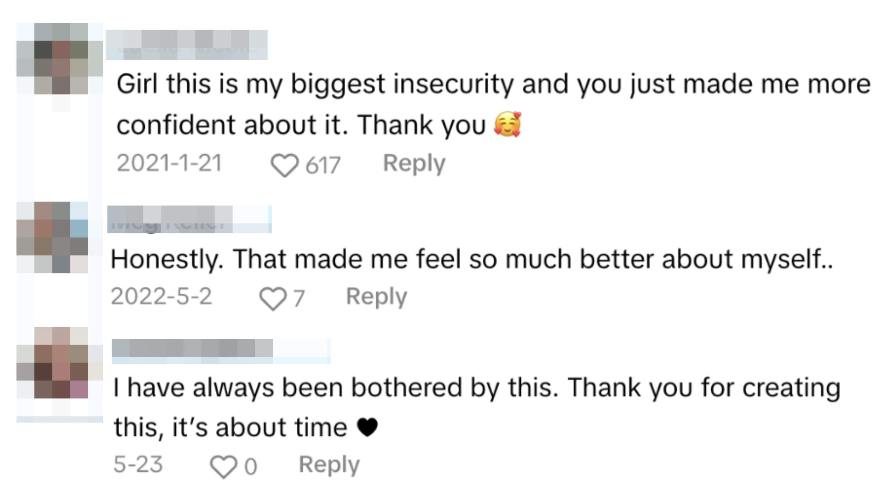 Comments on her "outie" being her biggest insecurity. Others express gratitude o Gabriella for speaking about this and creating Cherri