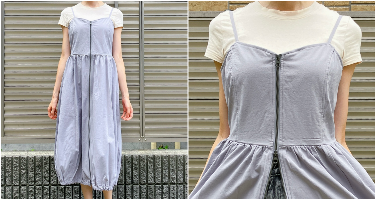 GU（ジーユー）のおすすめワンピ「フロントジップバブルヘムワンピースNTQ+E」