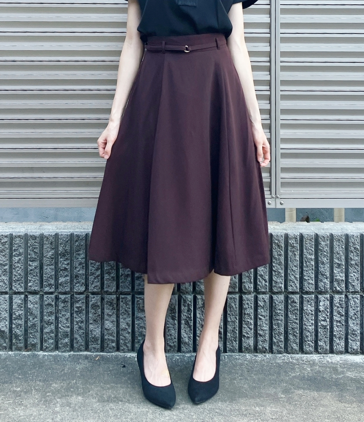 Honeys（ハニーズ）のおすすめスカート「ベルト付フレアスカート」