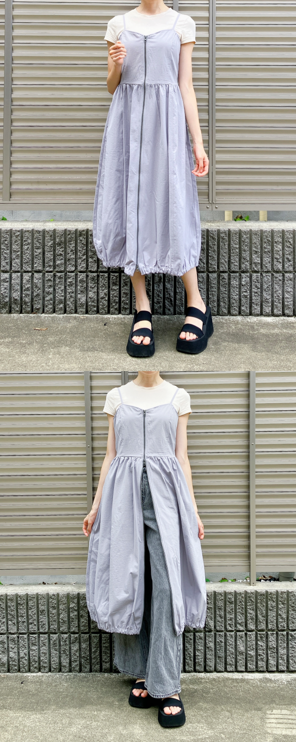 GU（ジーユー）のおすすめワンピ「フロントジップバブルヘムワンピースNTQ+E」