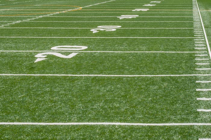 Image of an American football field showing yard markers 10, 20, 30, 40, and 50